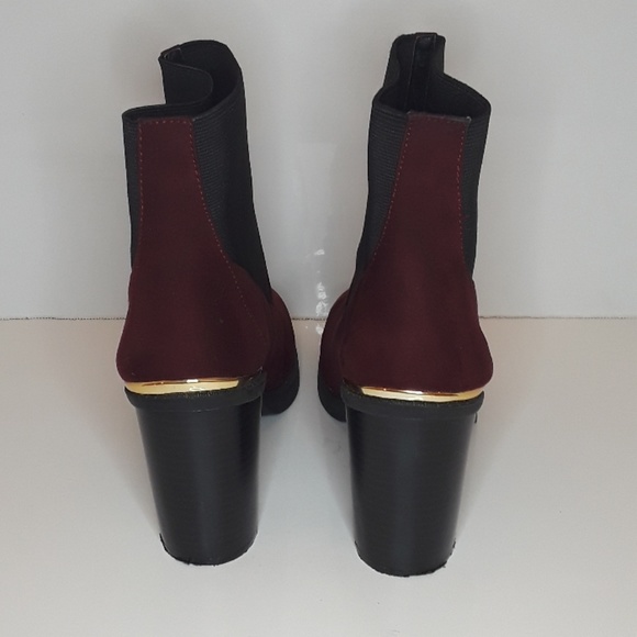 Faux Suede Block Heel Ankle Boots - Picture 3 of 6